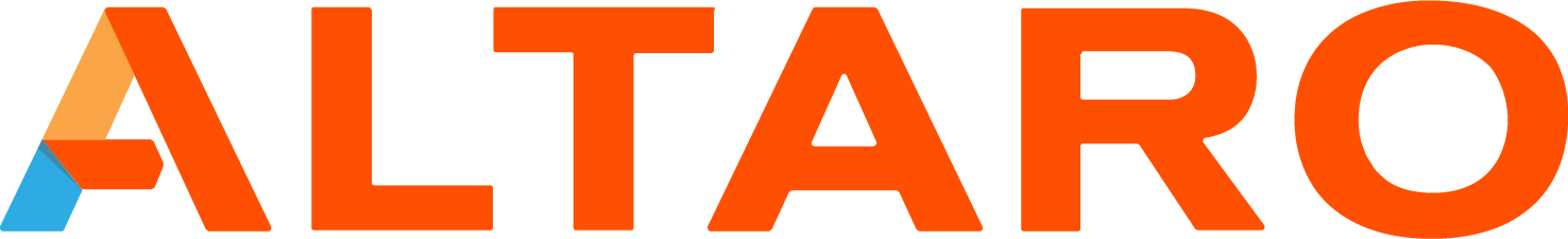Logo von Altaro in fetten orangefarbenen Buchstaben mit einem blauen Akzent auf dem Buchstaben 'A'.