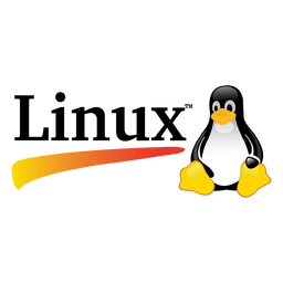 Logo des Linux-Betriebssystems mit dem Maskottchen Tux, einem stilisierten Pinguin, neben dem schräggestellten Wort "Linux" in schwarzer Schrift.