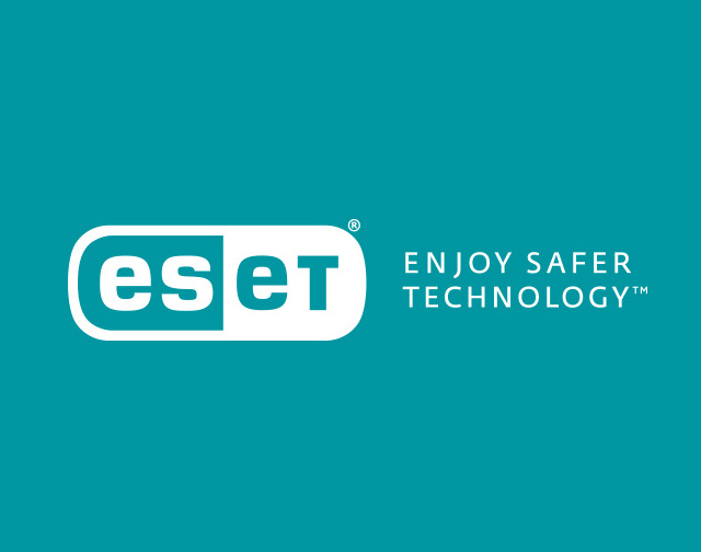 Logo von ESET mit dem Slogan "ENJOY SAFER TECHNOLOGY™"